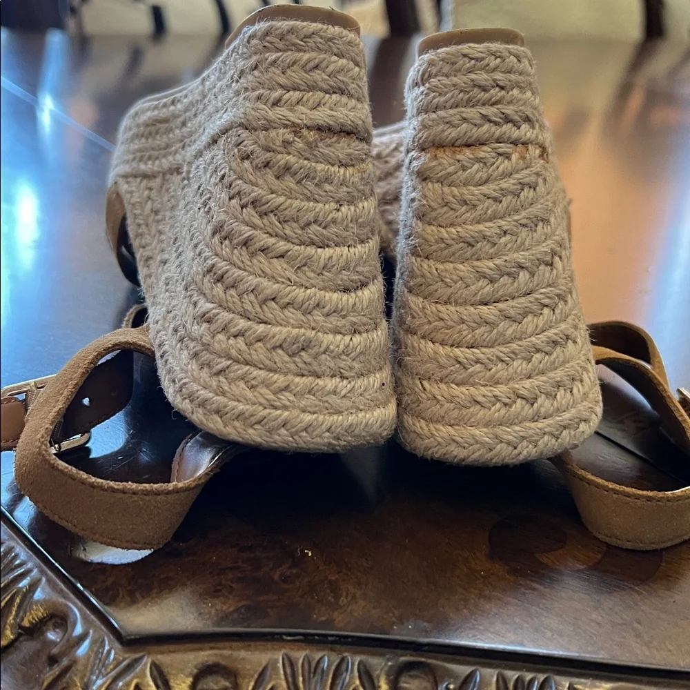 Dolce Vita Tan Suede Espadrille Wedge Sandals